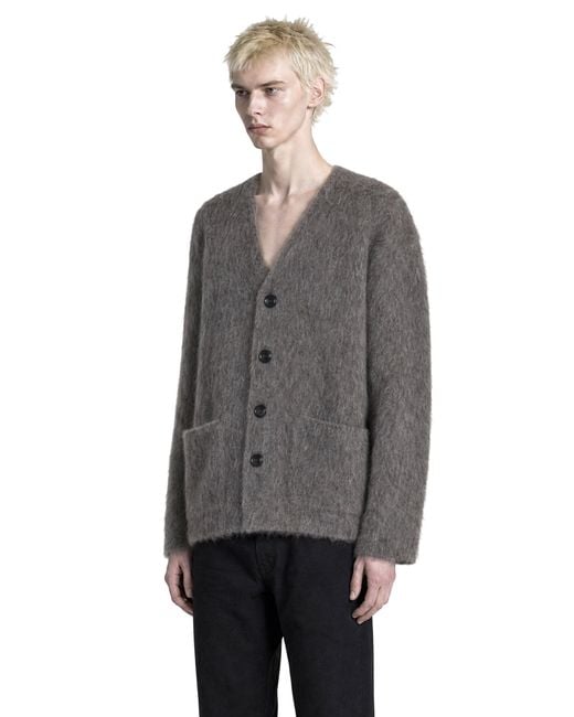 Our Legacy Gray Hairy Wool Cardigan for men