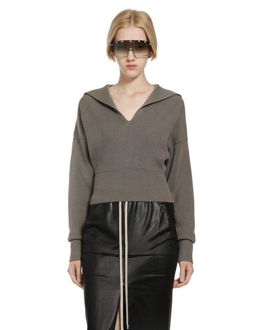 Rick Owens Gray Temple Dracu Cropped V