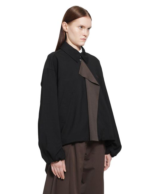 Loewe Black Viscose Wool Harrington Jacket