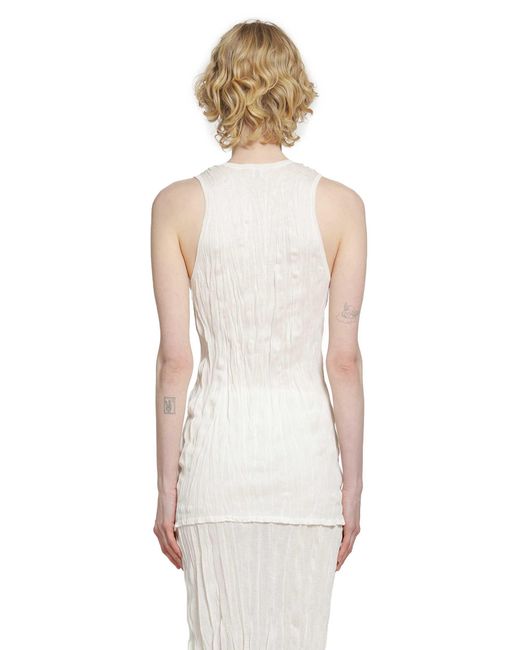 Totême  White Crinkled Knit Tank