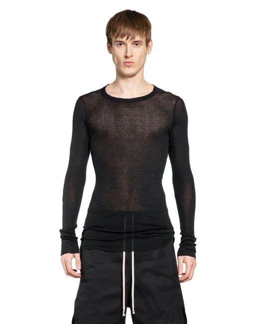 Rick Owens Black Mini Rib Jersey for men