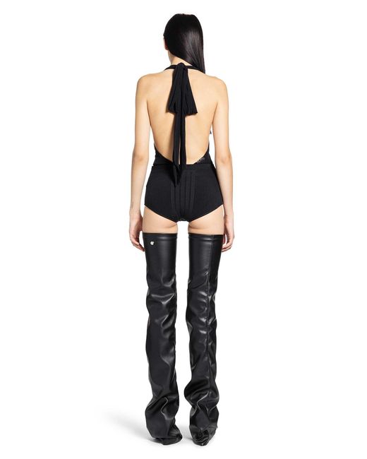 The Attico Black Strech Tulle Bodysuit