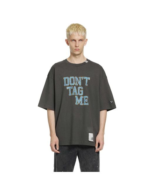 Maison Mihara Yasuhiro Black Don'T Tag Me Printed Tee for men