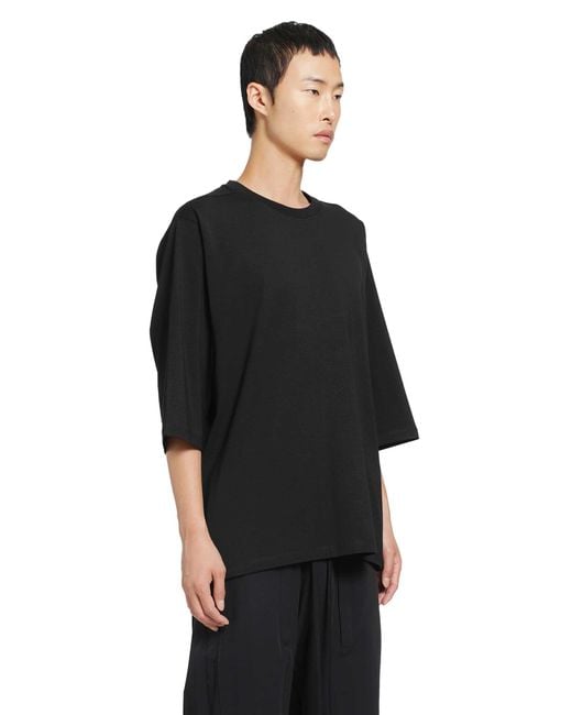 Thom Krom Black Printed Round Neck T-Shirt for men