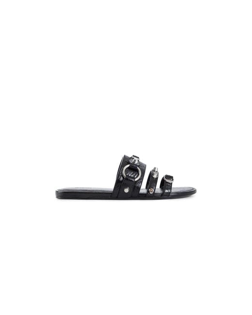 Balenciaga Black City Flat Sandals