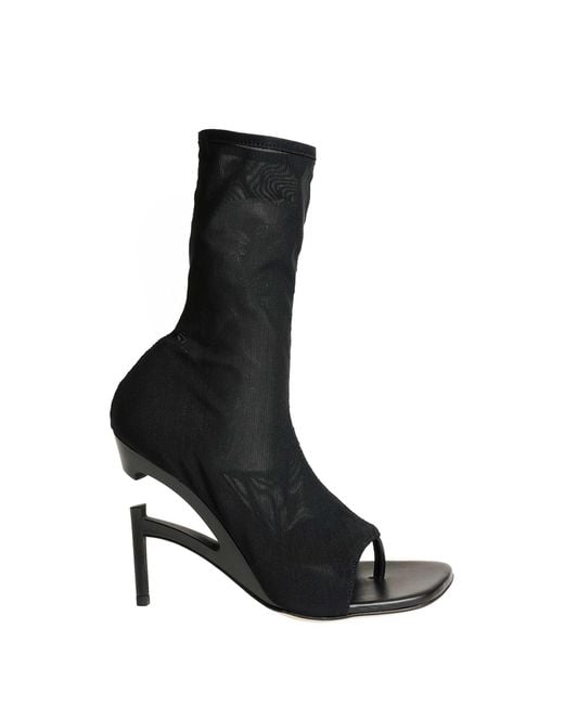 NVL-GARDE Black Broken Heel Ankle Sock Sandal