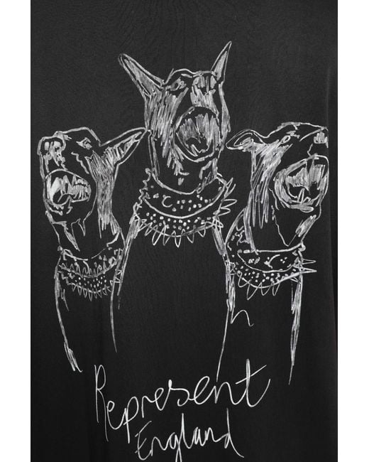 Represent Black Hand Drawn Thoroughbred T-Shirt for men