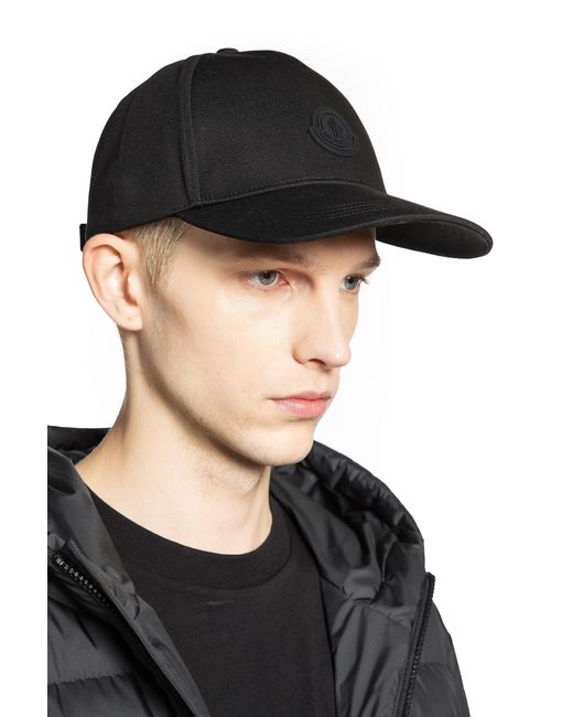 Moncler Black Baseball Cap for men