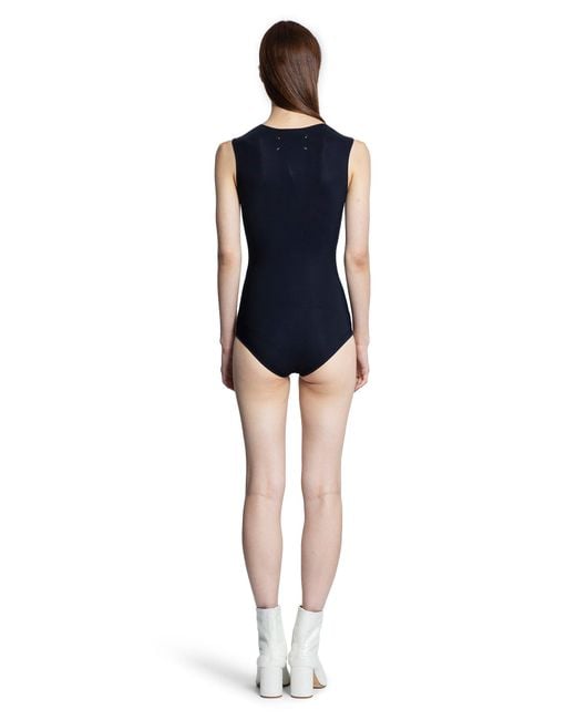 Maison Margiela Blue Technical Jersey Bodysuit