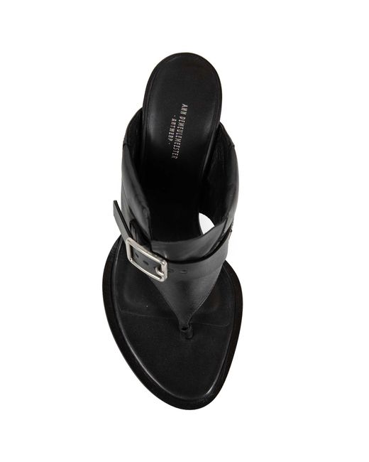 Ann Demeulemeester Black Bri Thong Mules