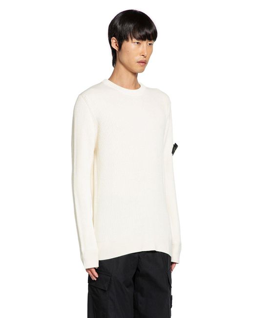 Stone Island White 5100053 Sweater for men