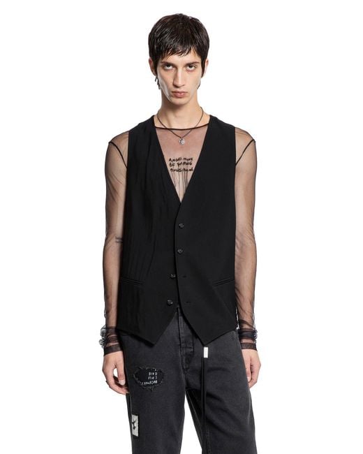 Ann Demeulemeester Black Juikko Classic Waistcoat for men