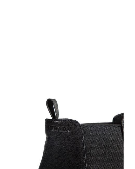 Prada Black Leather Chelsea Boots for men