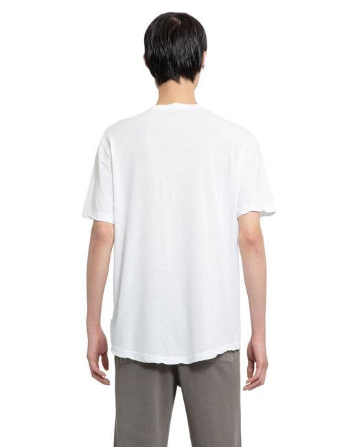 James Perse White Clear Jersey Crew T-Shirt for men