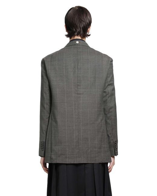 Simone Rocha Gray Notch Lapel Blazer With Embroidery for men