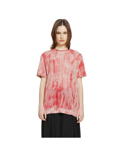 Comme des Garçons Pink Overdyed Linen T-Shirt