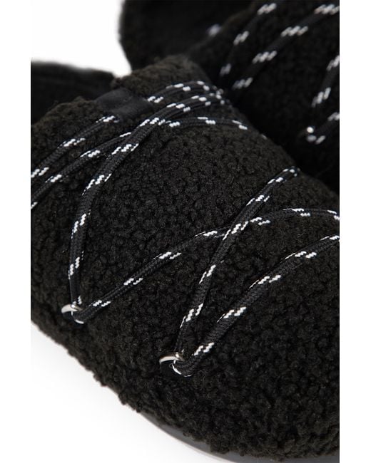 Moon Boot Black Teddy Slippers