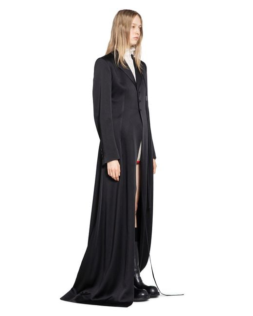 Ann Demeulemeester Black Abke X-Long Open Front Coat