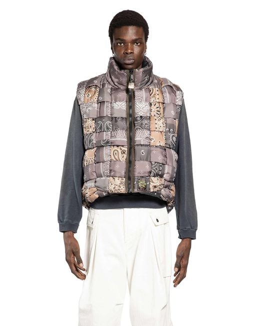Kapital Brown Bandana Nylon Keel Weaving Vest for men