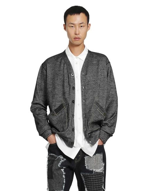 Junya Watanabe Gray Wool Nylon Cardigan for men
