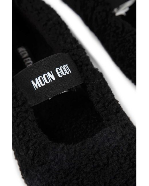 Moon Boot Black Shearling Ballerinas