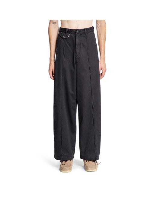 Kapital Chino Boogie Day Baggy Pants in Black for Men | Lyst