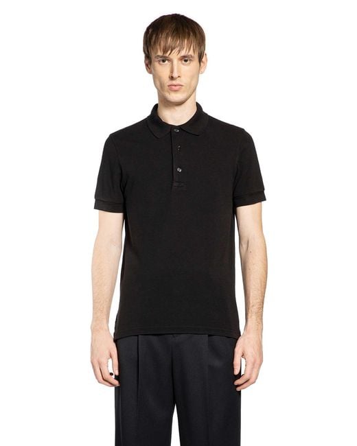 Tom Ford Black Cut And Sewn Shirt Sleeve Polo Shirt for men