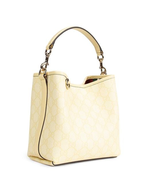Gucci Natural Gg Emblem Small Bucket Bag