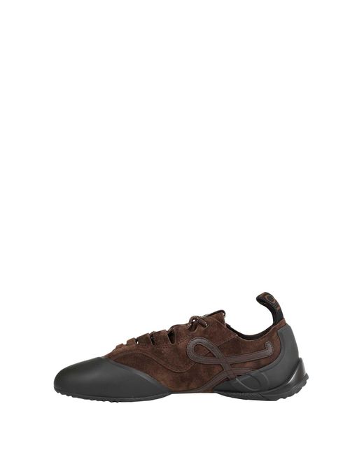 Loewe Brown Suede Grip Sneakers