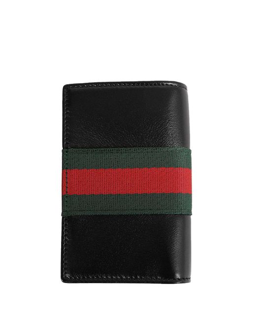 Gucci Black Web Trademark Card Case for men