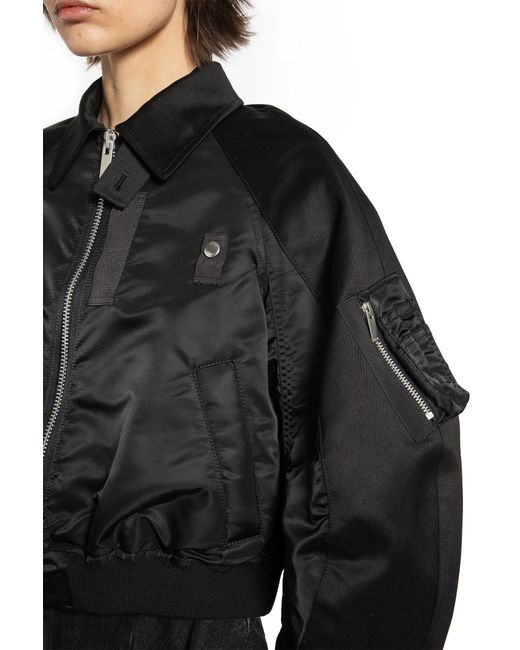 Sacai Black Cotton Chino X Nylon Twill Blouson