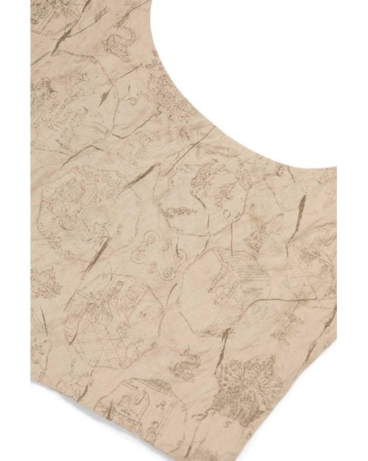 Ziggy Chen Natural Digital Print Sailor Scarf for men