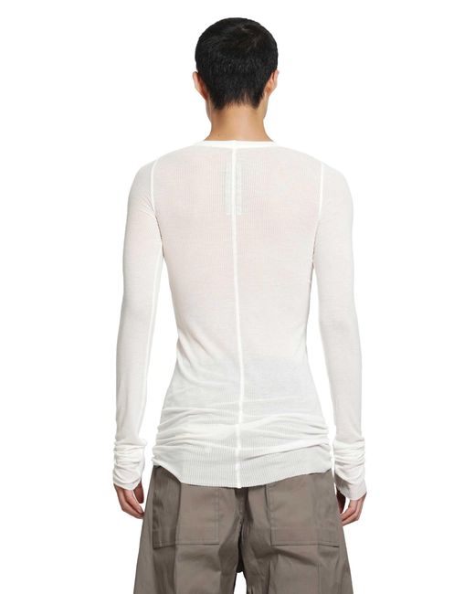 Rick Owens White Tower Rib Ls T for men