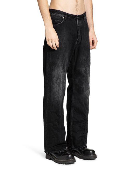 Balenciaga Black Distressed Jeans for men