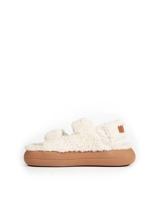 Moon Boot Pink Shearling Sandals