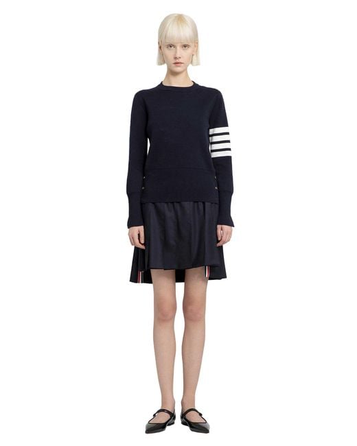 Thom Browne Blue Super 120's Twill Pleated Mini Skirt