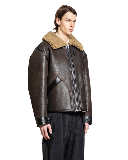 Lemaire Black Shearling Jacket for men