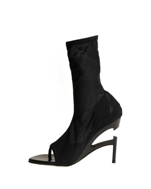 NVL-GARDE Black Broken Heel Ankle Sock Sandal