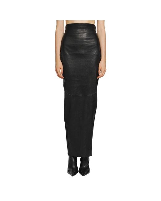 Rick Owens Black Tower Dirt Pillar Skirt