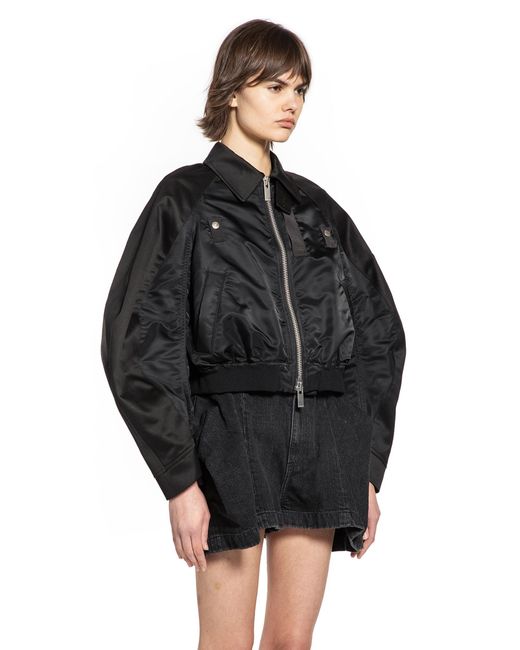 Sacai Black Cotton Chino X Nylon Twill Blouson