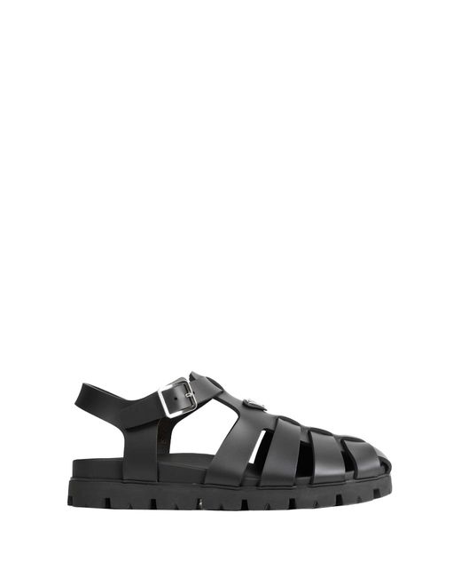 Prada Black Rubber Fisherman Sandals for men