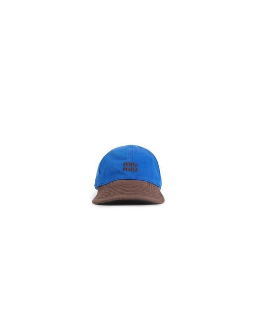 Miu Miu Blue Drill Baseball Cap