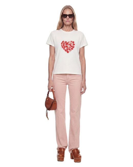 Chloé White Printed Cotton T-Shirt