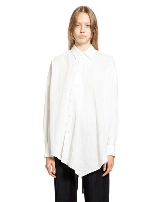 Forme D'expression White Cotton Long Sleeves Oversized Shirt