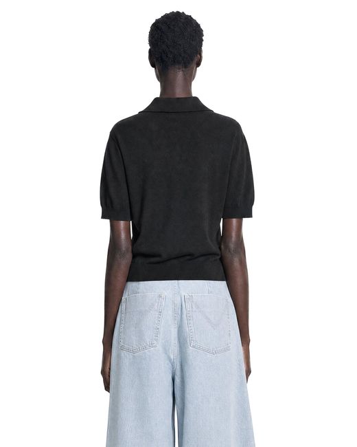 Max Mara Black Cotton Knit Polo