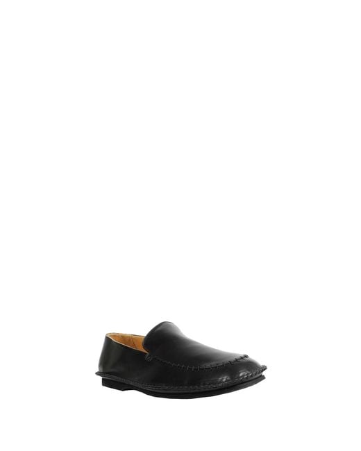 Premiata Black Structured Leather Loafers for men