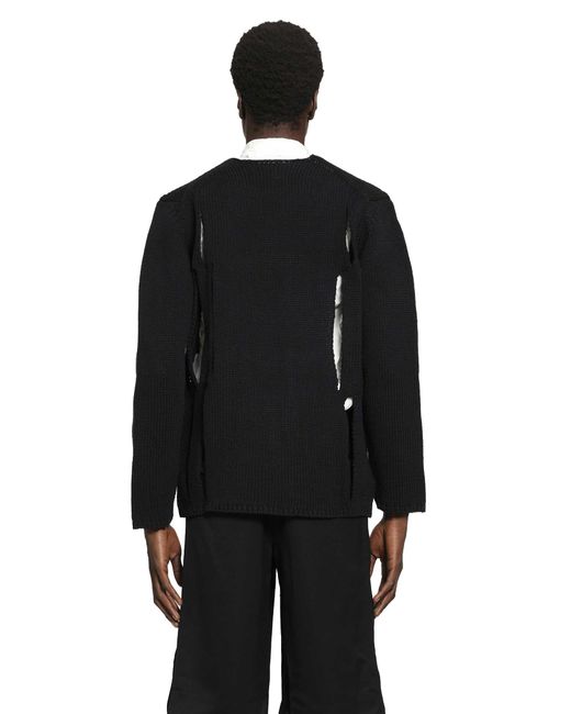 Comme des Garçons Black Cut-Out Knitted Sweater for men