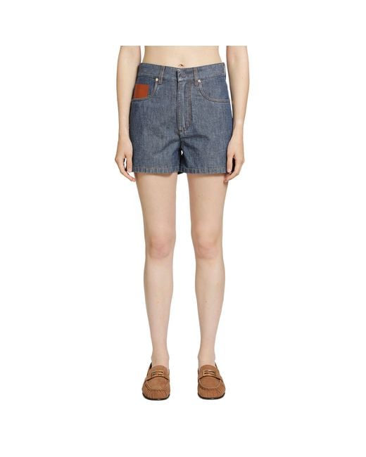 Fendi Blue Chambray Shorts