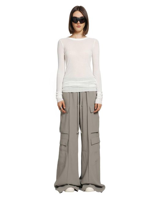 Rick Owens White Tower Rib Ls T