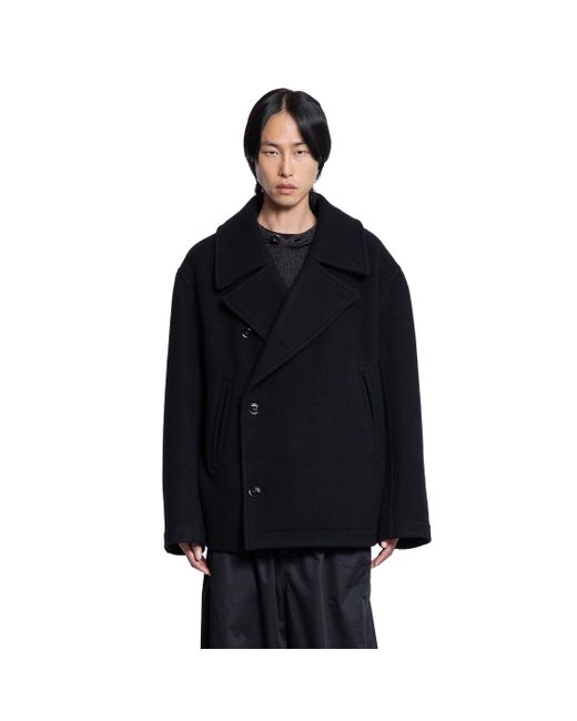 Lemaire Black Boxy Peacoat for men